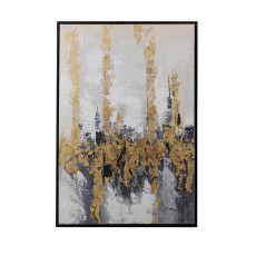 Mindy Brownes Forest Flame 60cm x 90cm Canvas Gold, White, Black & Grey