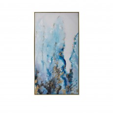 Mindy Brownes River Flow 73cm x 134cm Canvas Blue, Purple, Grey, White & Gold