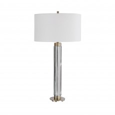 Davies Table Lamp Antique Brass With White Shade