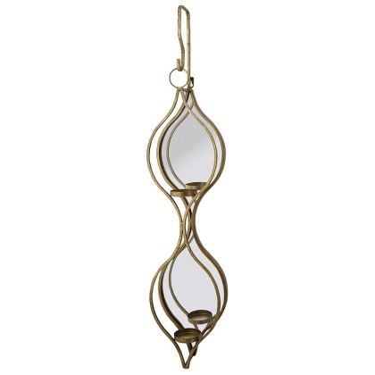 Ellie Mirrored Double Candle Holder Gold Ellie Mirrored Double Candle Holder Gold