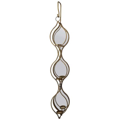 Ellie Mirrored Triple Candle Holder Gold Ellie Mirrored Triple Candle Holder Gold