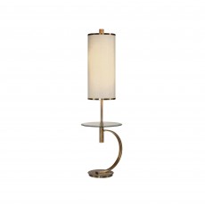 Nadenka Floor Lamp Antique Brass With Beige Shade