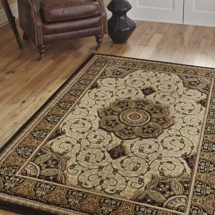 Heritage 4400 Rug Black & Cream (Multiple Sizes)