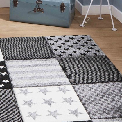 Brooklyn Kids 777 Rug Grey (Multiple Sizes)