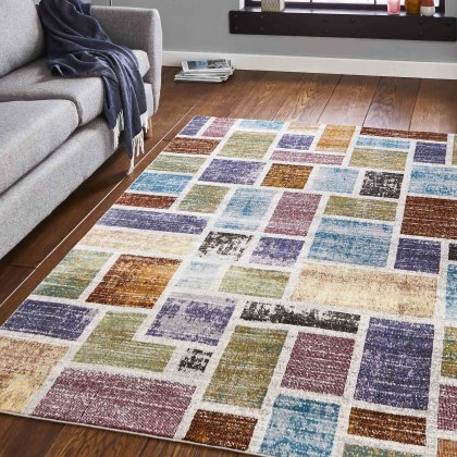 16th Avenue Rectangles 37A Rug Multi Coloured (Multiple Sizes)