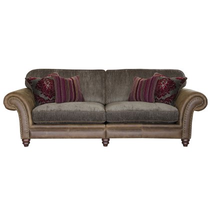 Hudson 4 Seater Sofa Option 1 Fabric & Leather Hudson 4 Seater Sofa Option 1 Fabric & Leather