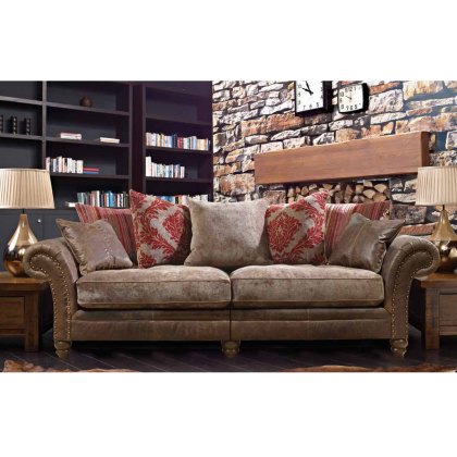 Hudson 3 Seater Sofa Option 1 Fabric & Leather Hudson 3 Seater Sofa Option 1 Fabric & Leather