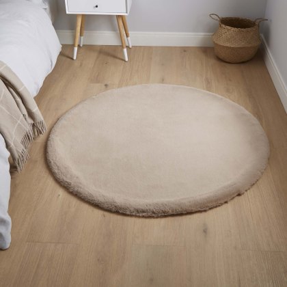 Teddy Circle Rug 120x120cm Mink