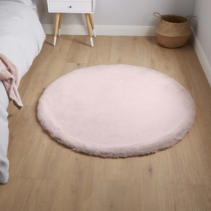 Teddy Circle Rug 120x120cm Rose