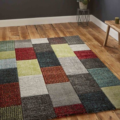 Brooklyn 21830 Rug Grey & Multi Coloured (Multiple Sizes)