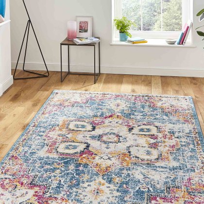 Boston G0532 Rug Blue & Fuschia (Multiple Sizes)