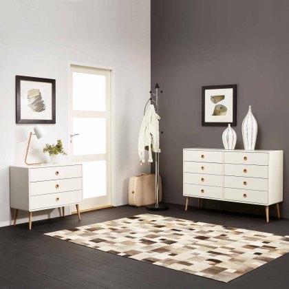 Softline Wide 3 Drawer Chest of Drawers White