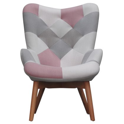 Hawthorn Armchair Fabric Pink Patchwork