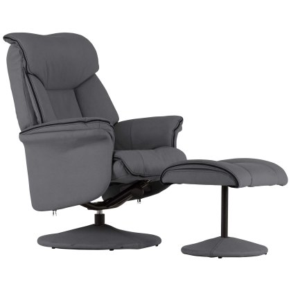 Dingle Swivel Recliner & Footstool Suede Look Fabric Mid Grey Dingle Swivel Recliner & Footstool Suede Look Fabric Mid Grey