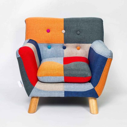 Kiki Kids Armchair Fabric Multicoloured Patchwork Kiki Kids Armchair Fabric Multicoloured Patchwork