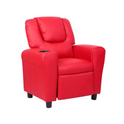 Kids Recliner Armchair Faux Leather Red Kids Recliner Armchair Faux Leather Red