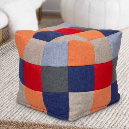 Larissa Cube Footstool Patchwork