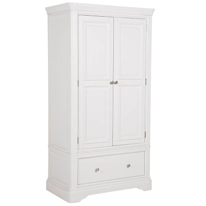 Acton Double Wardrobe With 1 Drawer Bone White Acton Double Wardrobe With 1 Drawer Bone White