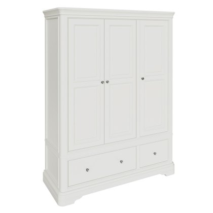 Acton Triple Wardrobe With 2 Drawers Bone White Acton Triple Wardrobe With 2 Drawers Bone White