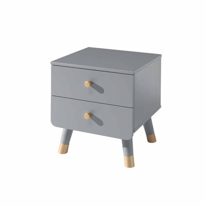 Billy 2 Drawer Bedside Locker Timeless Grey Billy 2 Drawer Bedside Locker Timeless Grey