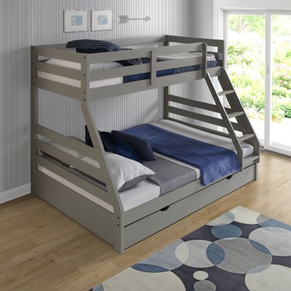 Solar Painted Triple/Dual Storage Bunk Bed Dark Grey + Single & Double Pocket Sprung Mattress Bundle Solar Painted Triple/Dual Storage Bunk Bed Dark Grey + Single & Double Pocket Sprung Mattress Bundle