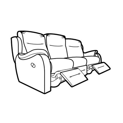 Boston 3 Seater Manual Reclining Sofa Fabric A