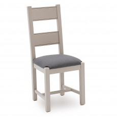 Colby Dining Chair Painted Grey With Grey Fabric Seat Pad