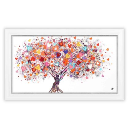 Tree of Hearts 126cm x 76cm Picture By Sara Otter White Frame