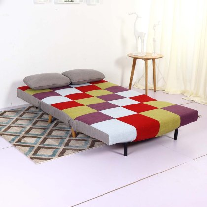 Camber 2 Seater Sofa Bed Fabric Multicoloured Patchwork