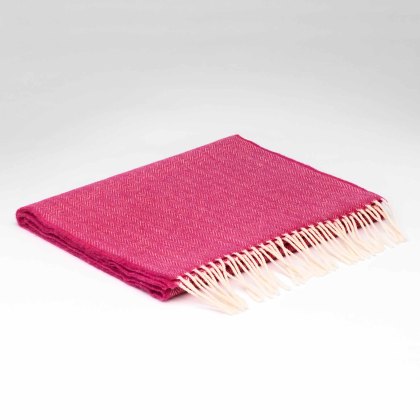 Supersoft Lambswool Raspberry Rose Herringbone Scarf 29cm x 224cm Pink & White Supersoft Lambswool Raspberry Rose Herringbone Scarf 29cm x 224cm Pink & White