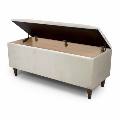 Emma Storage Ottoman Fabric Champagne