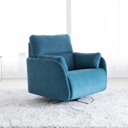 Adan Large Electric Reclining Swivel & Rocking Armchair Circular Base Fabric Series 6