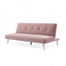 Sally 3 Seater Sofa Bed Fabric Blush Pink
