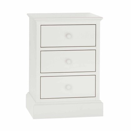 Julie 3 Drawer Bedside Locker White Julie 3 Drawer Bedside Locker White