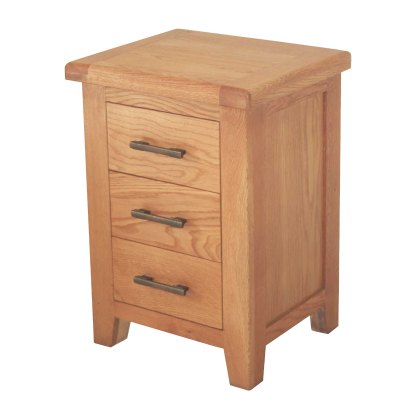 Holly 3 Drawer Bedside Locker Oak