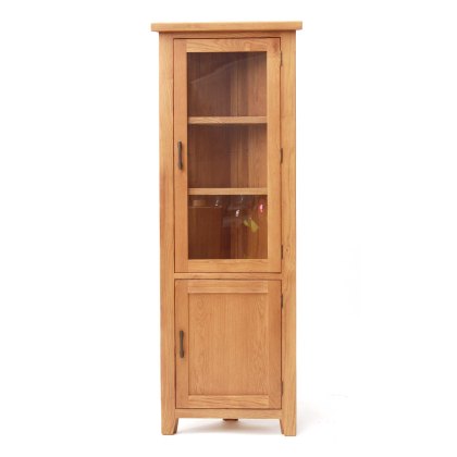 Holly 2 Door Corner Display Cabinet Oak Holly 2 Door Corner Display Cabinet Oak