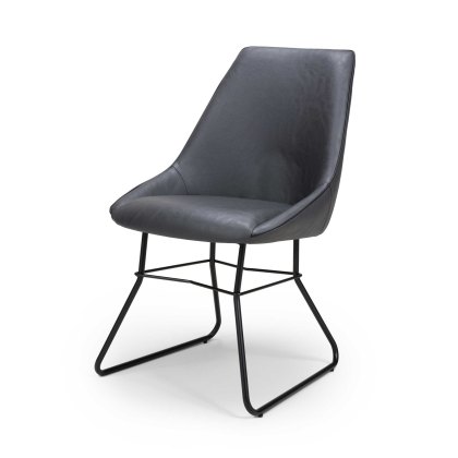 Christy Dining Chair Faux Leather Grey