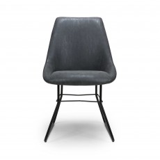 Christy Dining Chair Faux Leather Grey