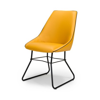 Christy Dining Chair Faux Leather Ochre