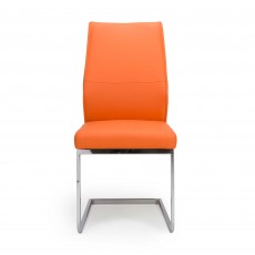 Regina Dining Chair Faux Leather Orange