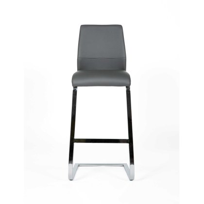 Regina High Bar Stool Faux Leather Grey Regina High Bar Stool Faux Leather Grey