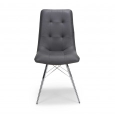 Tampa Dining Chair Faux Leather Grey