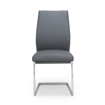 Regina Dining Chair Faux Leather Grey Regina Dining Chair Faux Leather Grey