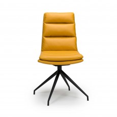 Nobo Swivel Dining/Office Chair Faux Leather Ochre