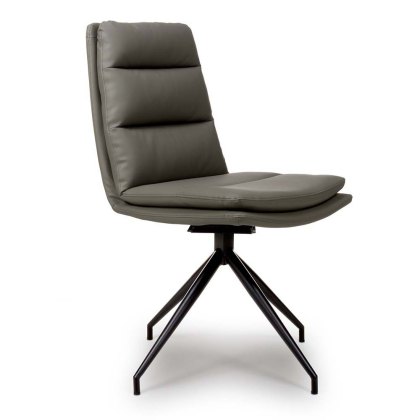 Nobo Swivel Dining/Office Chair Faux Leather Truffle Black Legs Nobo Swivel Dining/Office Chair Faux Leather Truffle Black Legs
