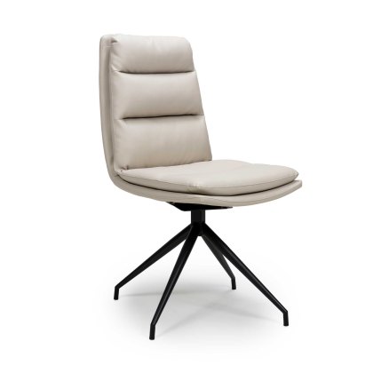 Nobo Swivel Dining/Office Chair Faux Leather Taupe With Black Legs Nobo Swivel Dining/Office Chair Faux Leather Taupe With Black Legs