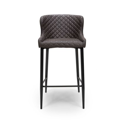 Turnberry High Bar Stool Faux Leather Grey Turnberry High Bar Stool Faux Leather Grey