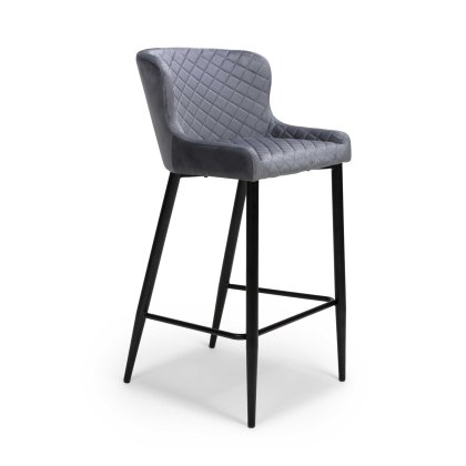 Malmo High Bar Stool Fabric Grey