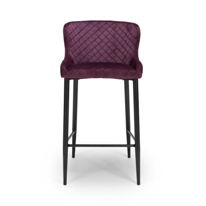 Malmo High Bar Stool Fabric Mulberry