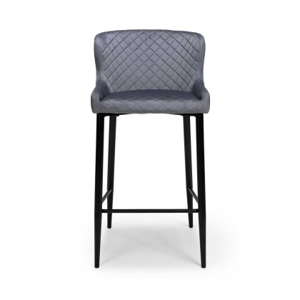 Malmo High Bar Stool Fabric Grey